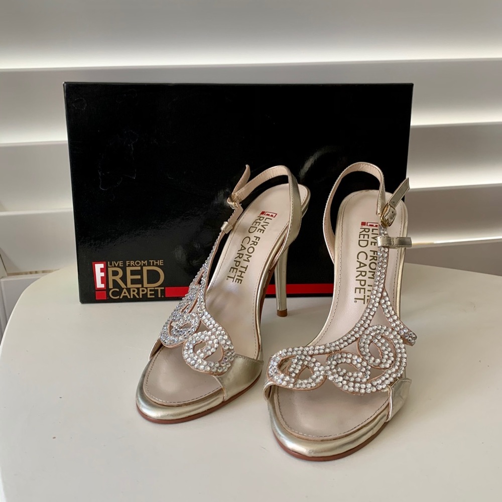 Gold metallic heels